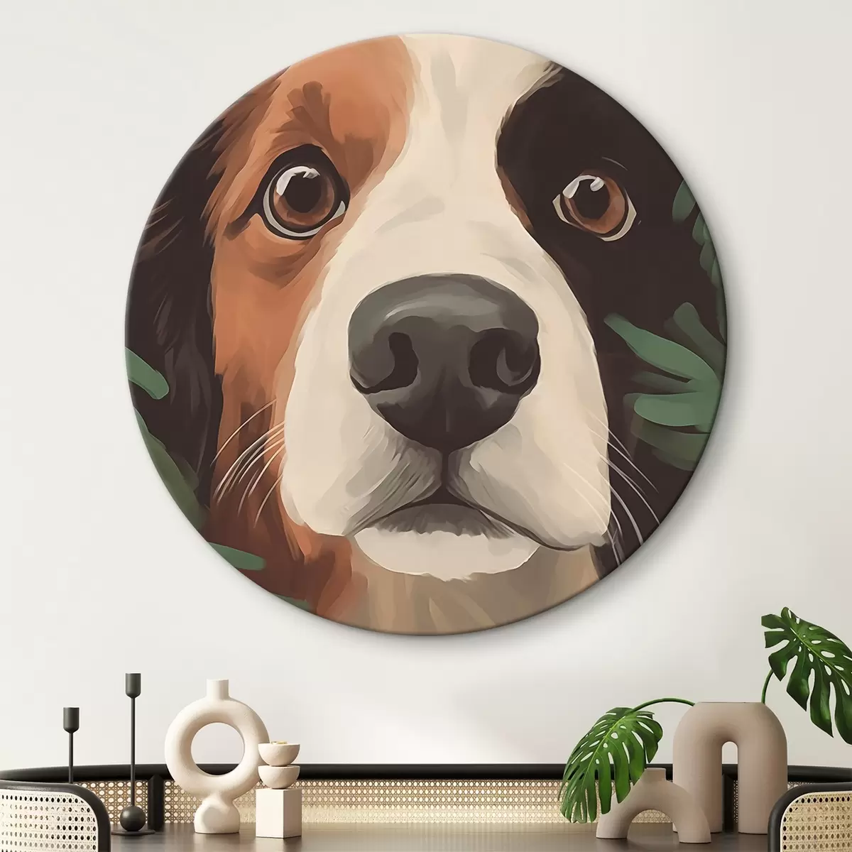 Tableaux rondes Chien r45675