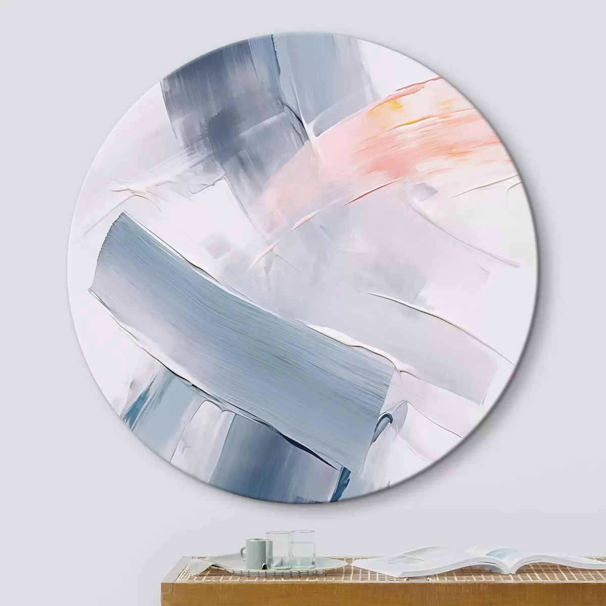 Tableaux rondes Abstraction imitation de coups de pinceau r45679