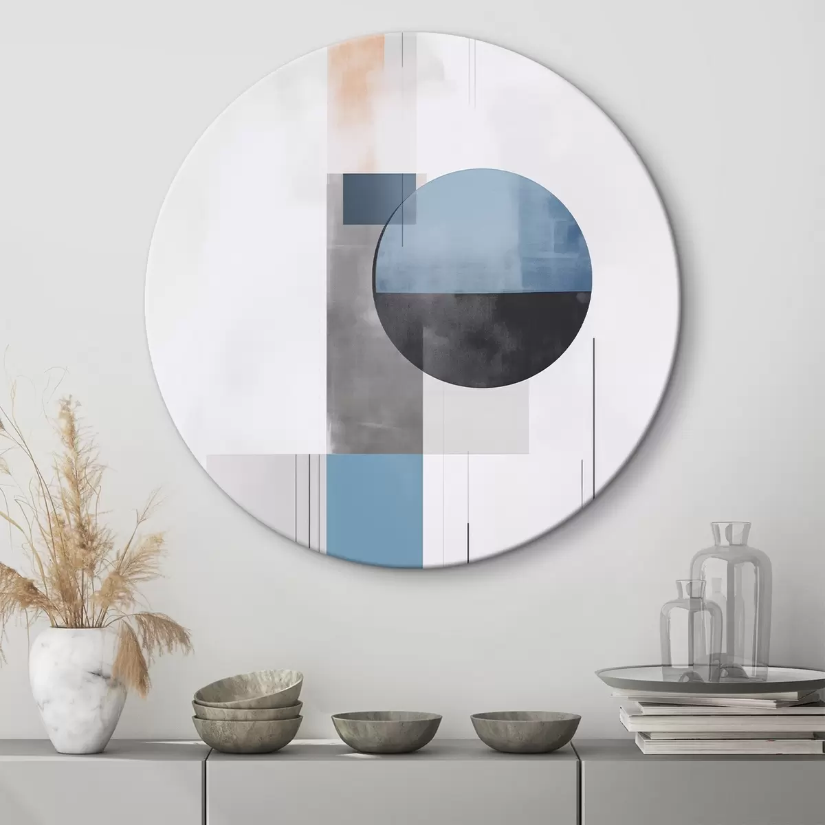 Tableaux rondes Abstraction géométrique r45680