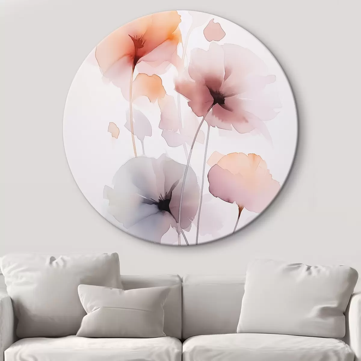 Tableaux rondes Fleurs abstraites r45682