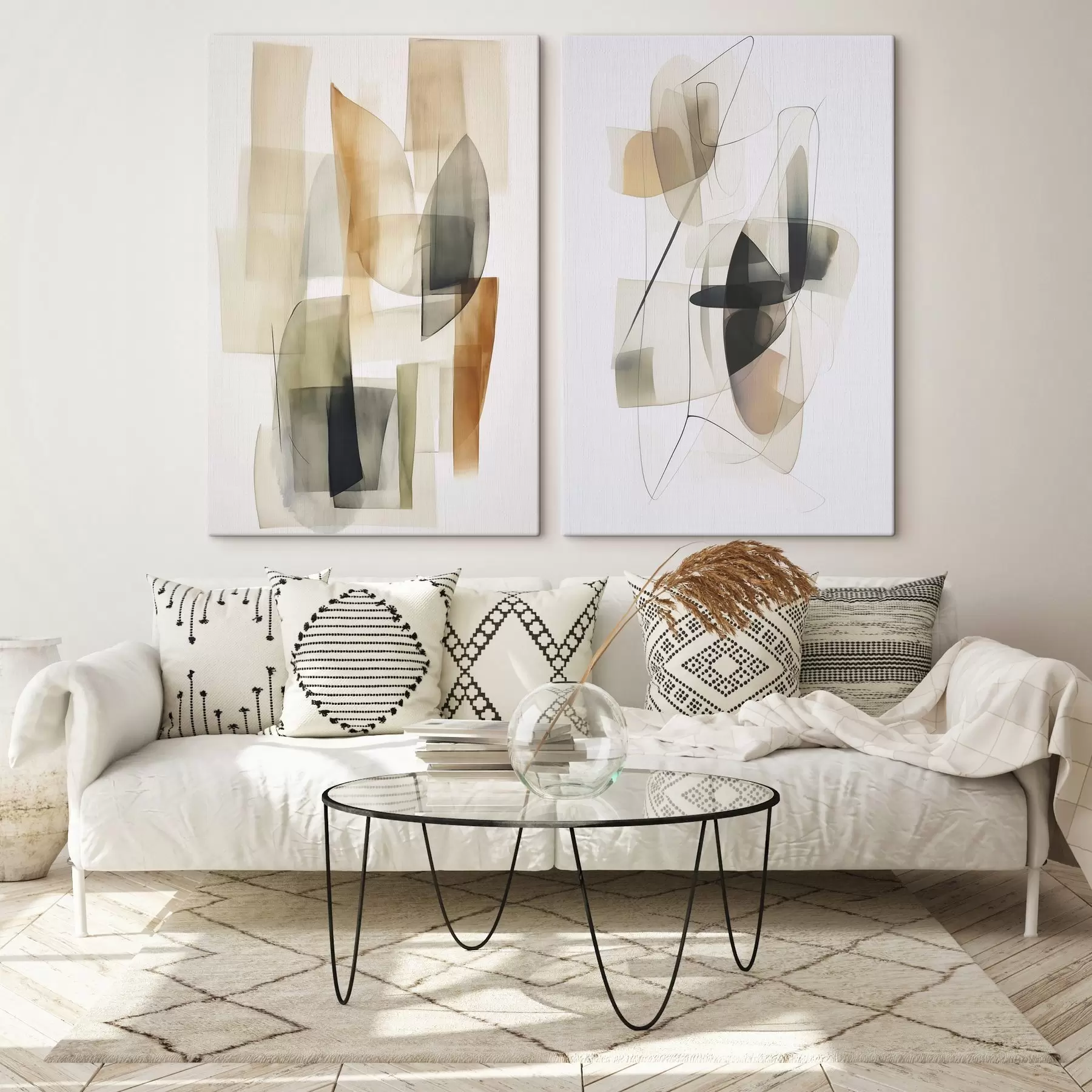 Tableau Abstraction taches imitation aquarelle m00674