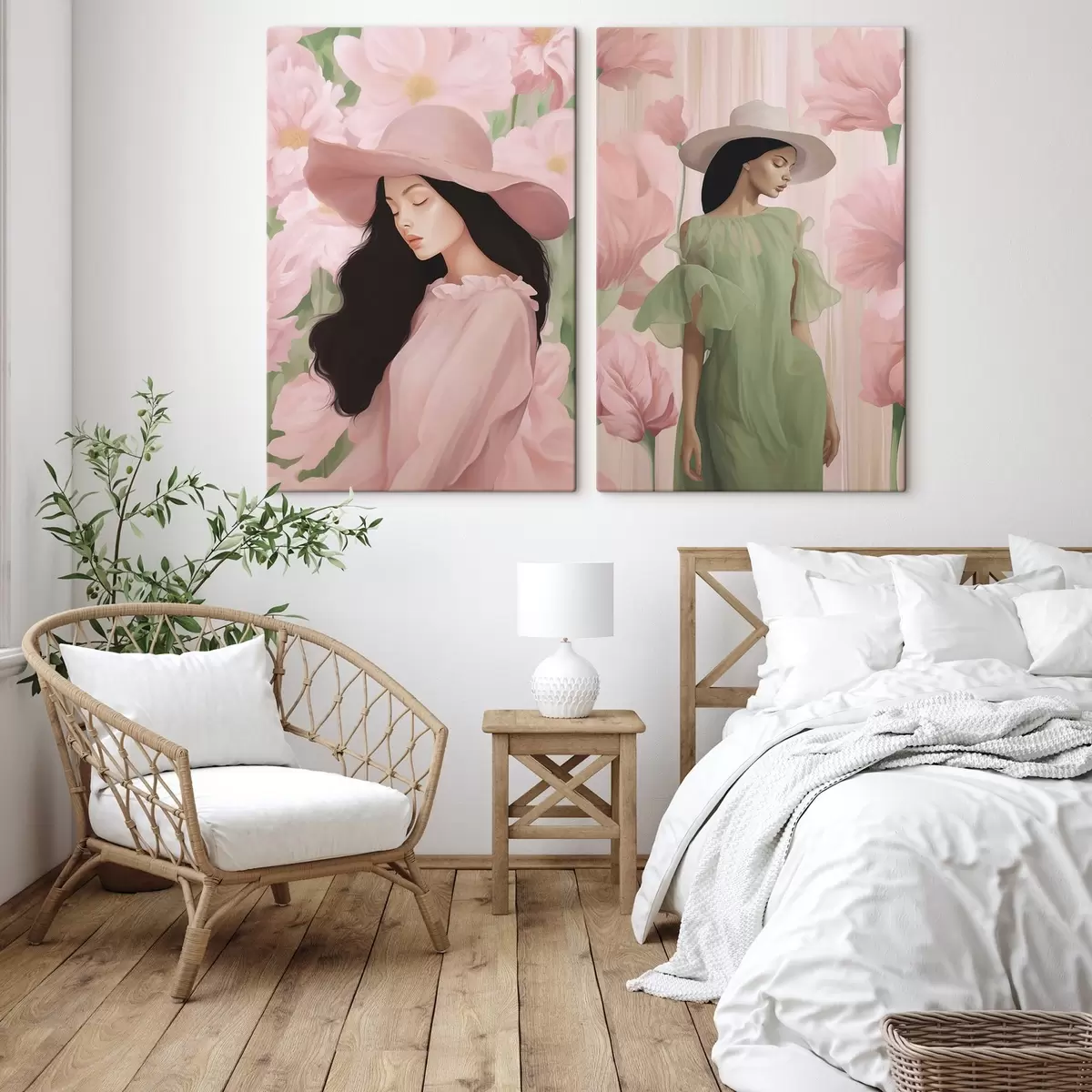 Tableau Fille au chapeau m00678