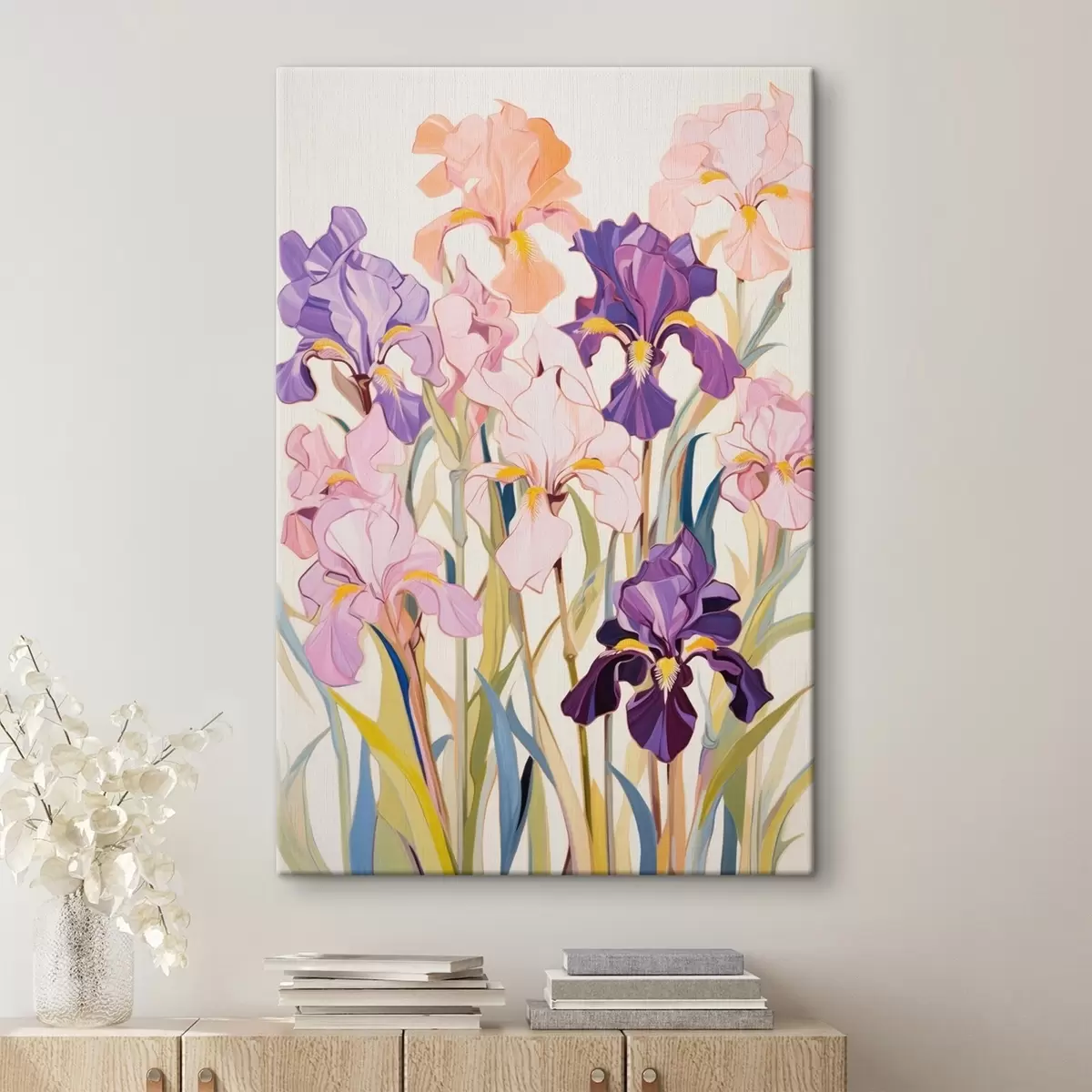 Tableau Iris : composition dans un style minimaliste s45596