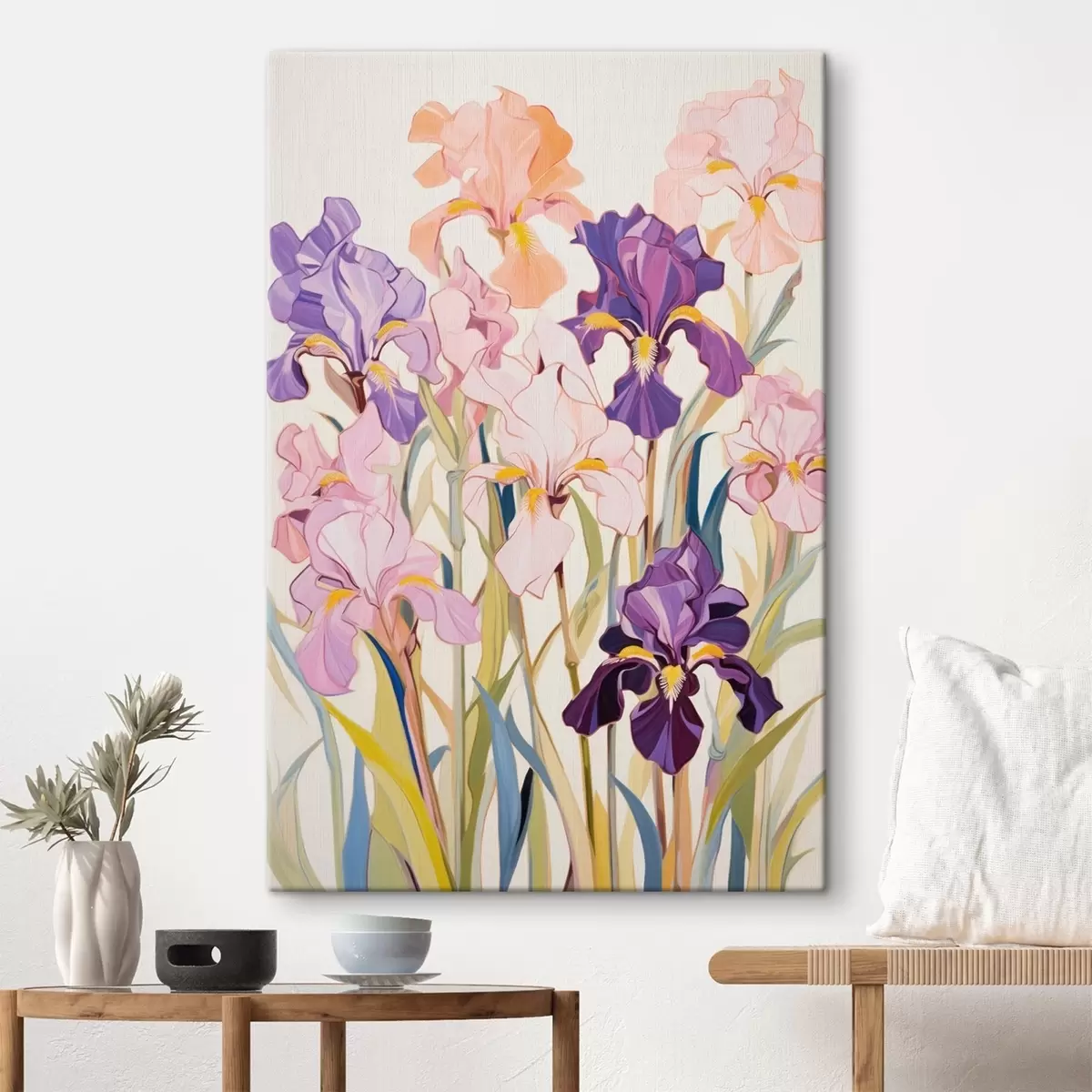 Tableau Iris : composition dans un style minimaliste s45596