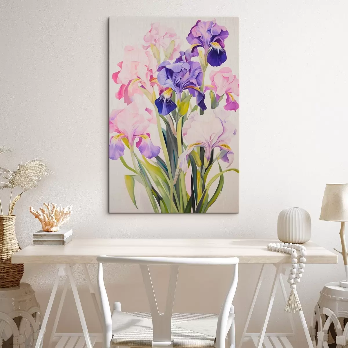 Tableau Bouquet d'iris dans les tons lilas s45597