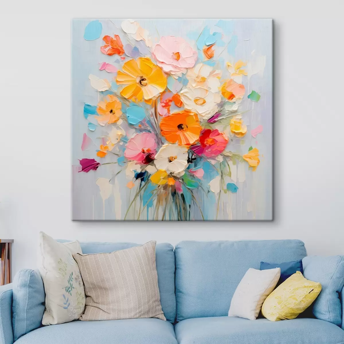 Tableau Motif floral : bouquet abstrait dans des tons pastel s45599