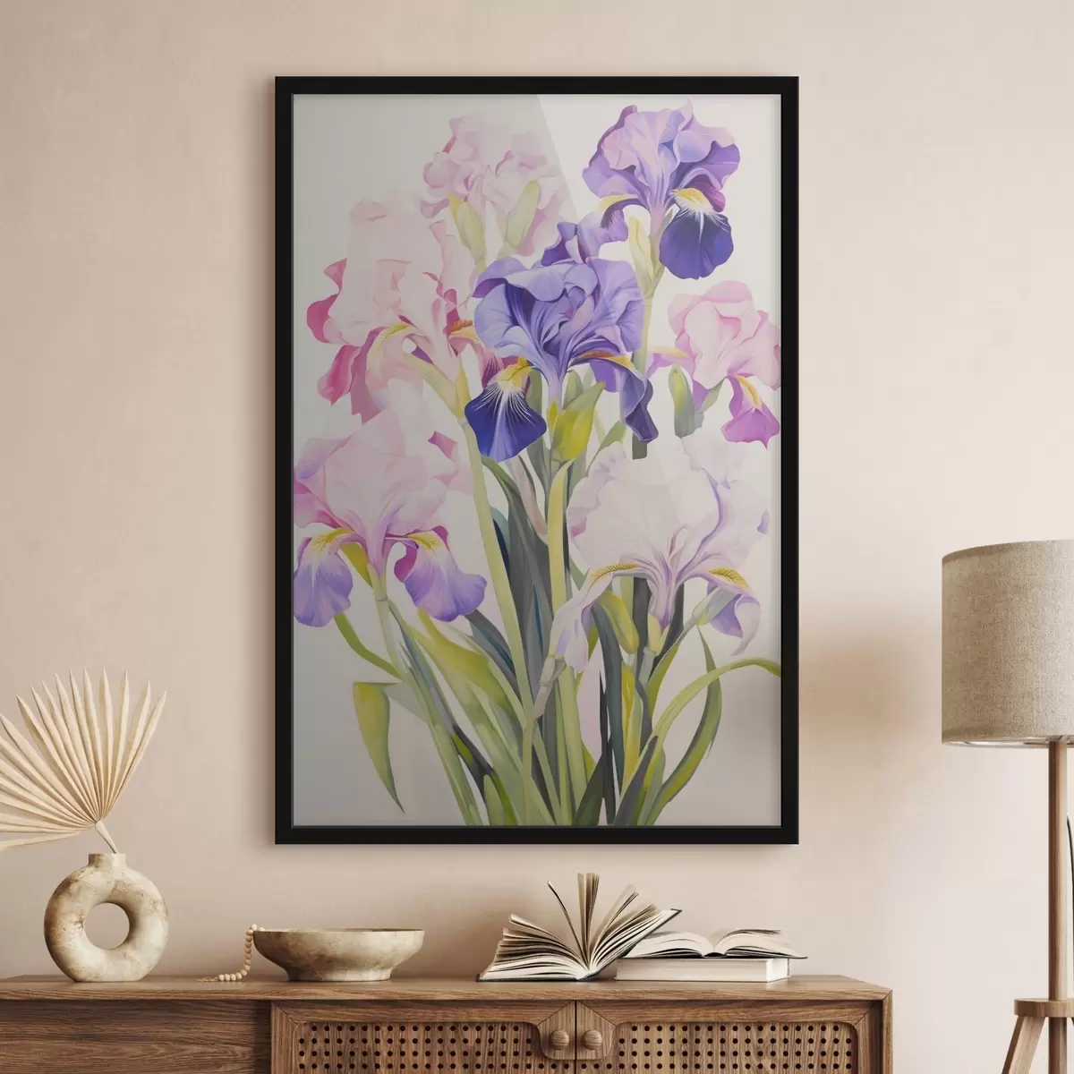 Poster Bouquet d'iris dans les tons lilas f45597