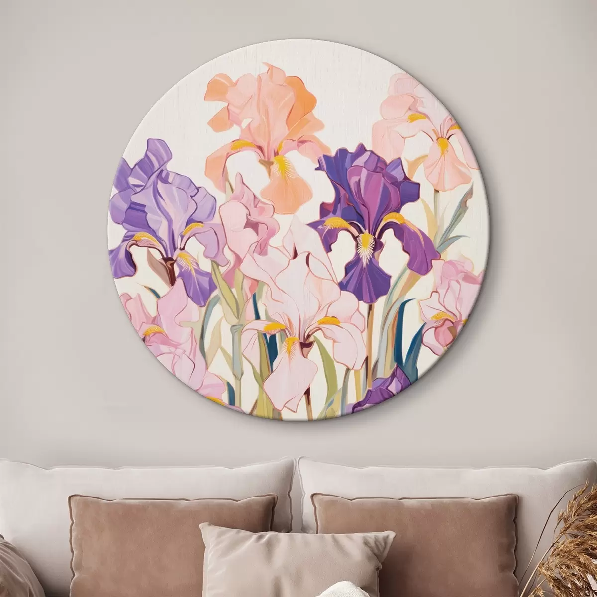 Tableaux rondes Iris : composition dans un style minimaliste r45596