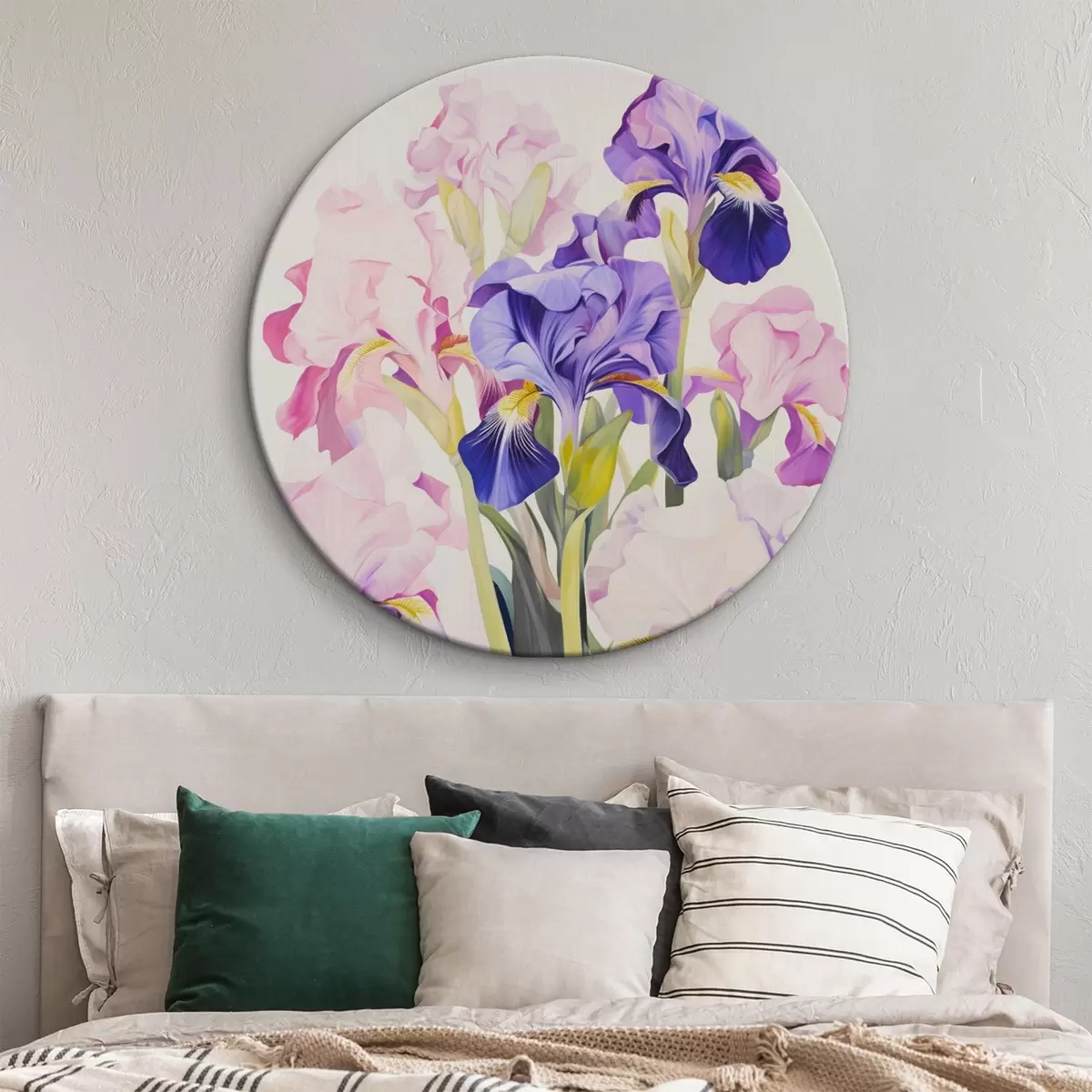 Tableaux rondes Bouquet d'iris dans les tons lilas r45597