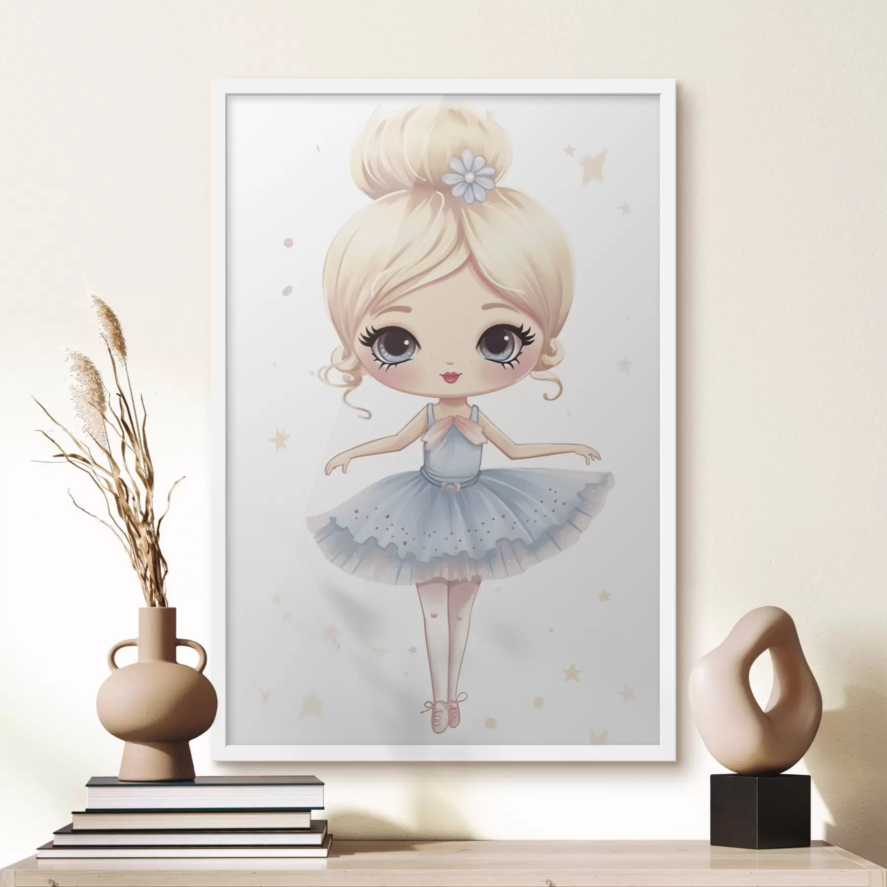 Papier peint Poupée ballerine dans une robe bleue avec un nœud f45481
