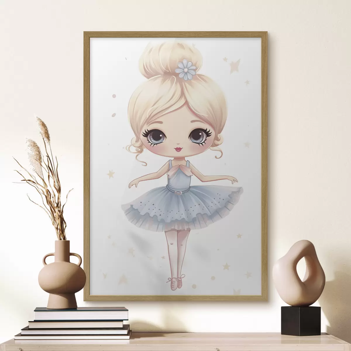 Poster Poupée ballerine dans une robe bleue avec un nœud f45481