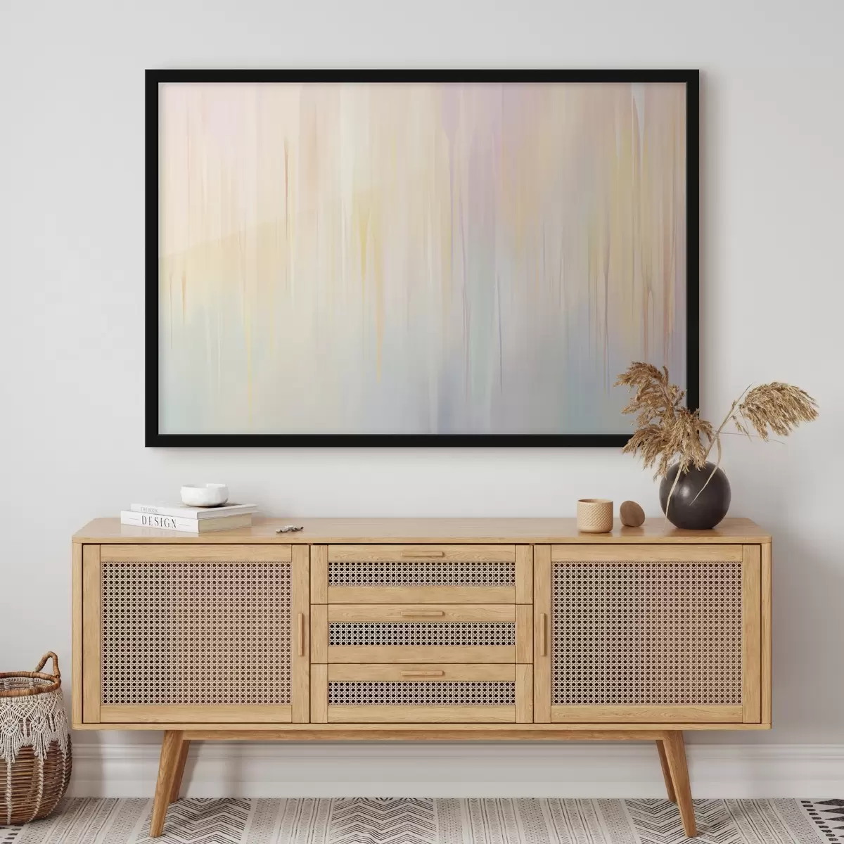 Poster Rayures verticales abstraites dans des tons pastel f45508