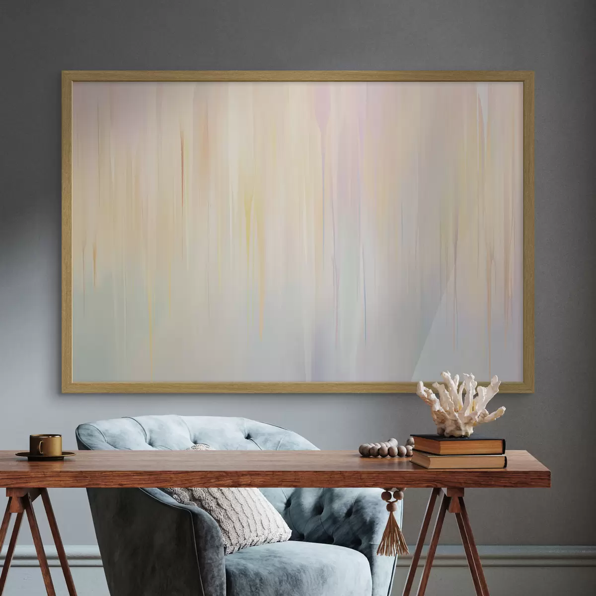 Poster Rayures verticales abstraites dans des tons pastel f45508