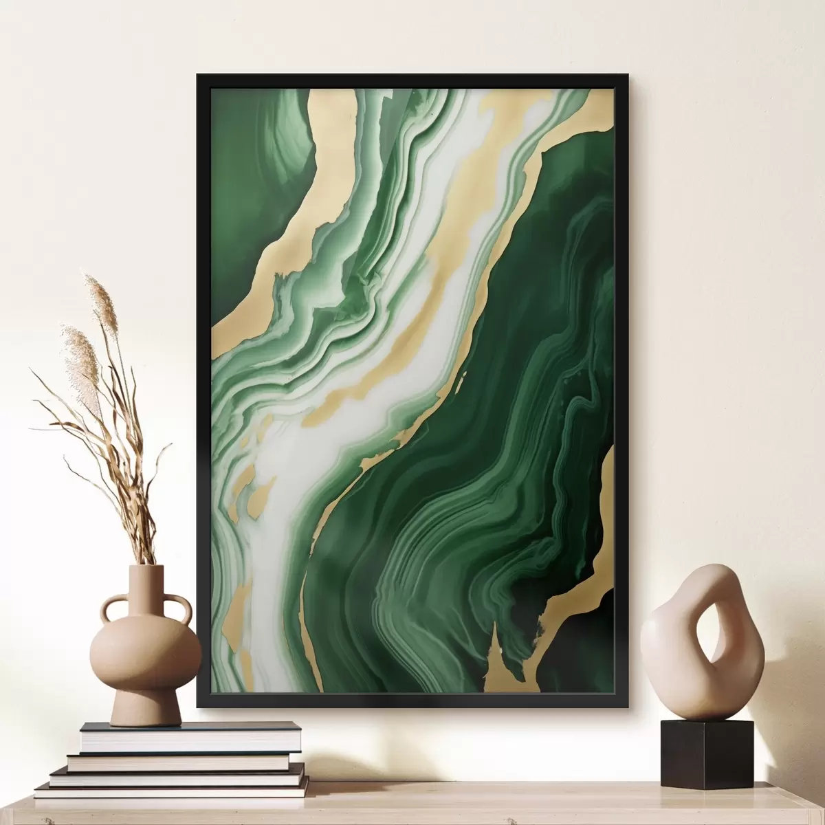Poster Textures de marbre vert-blanc-jaune f45695