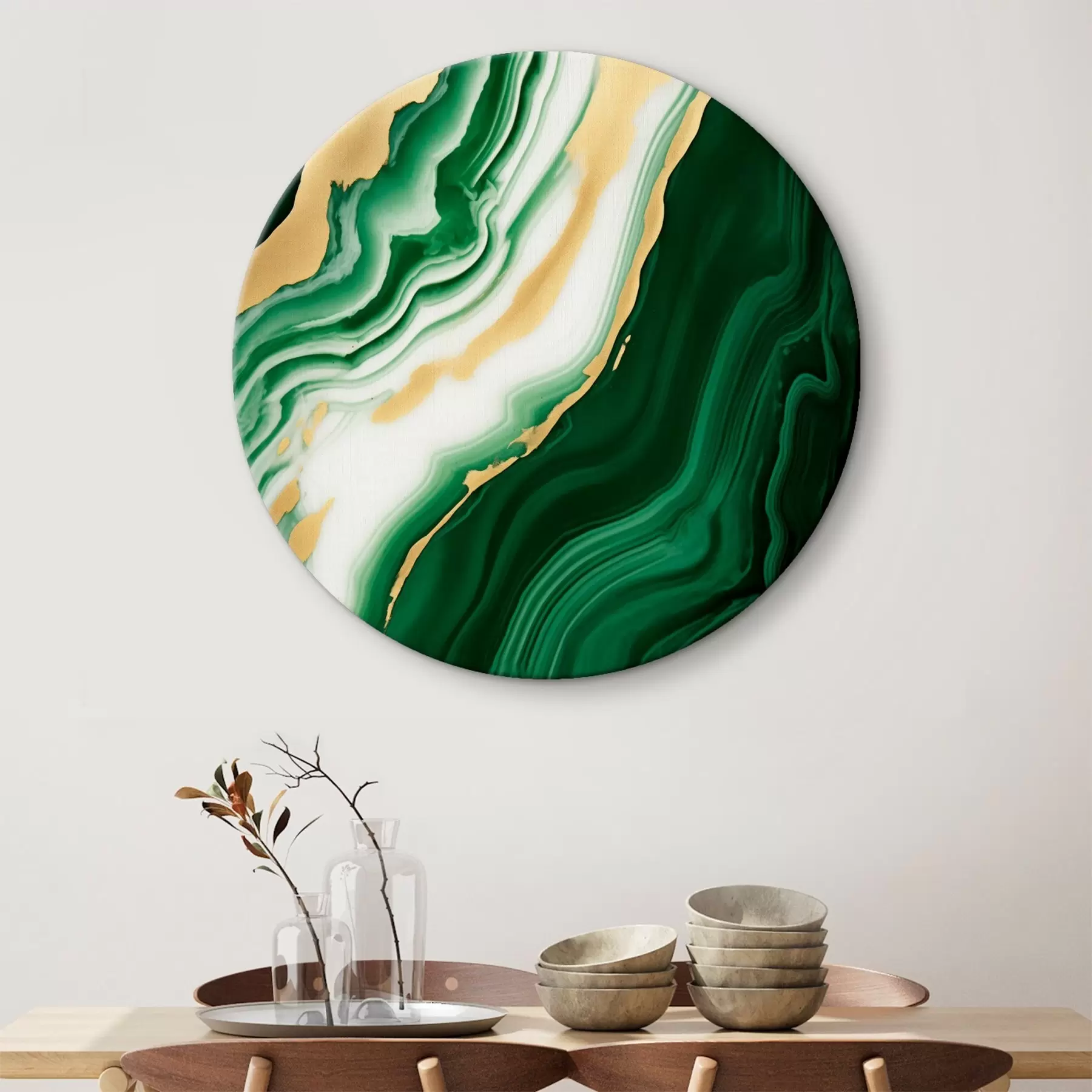 Tableau Textures de marbre vert-blanc-jaune r45695