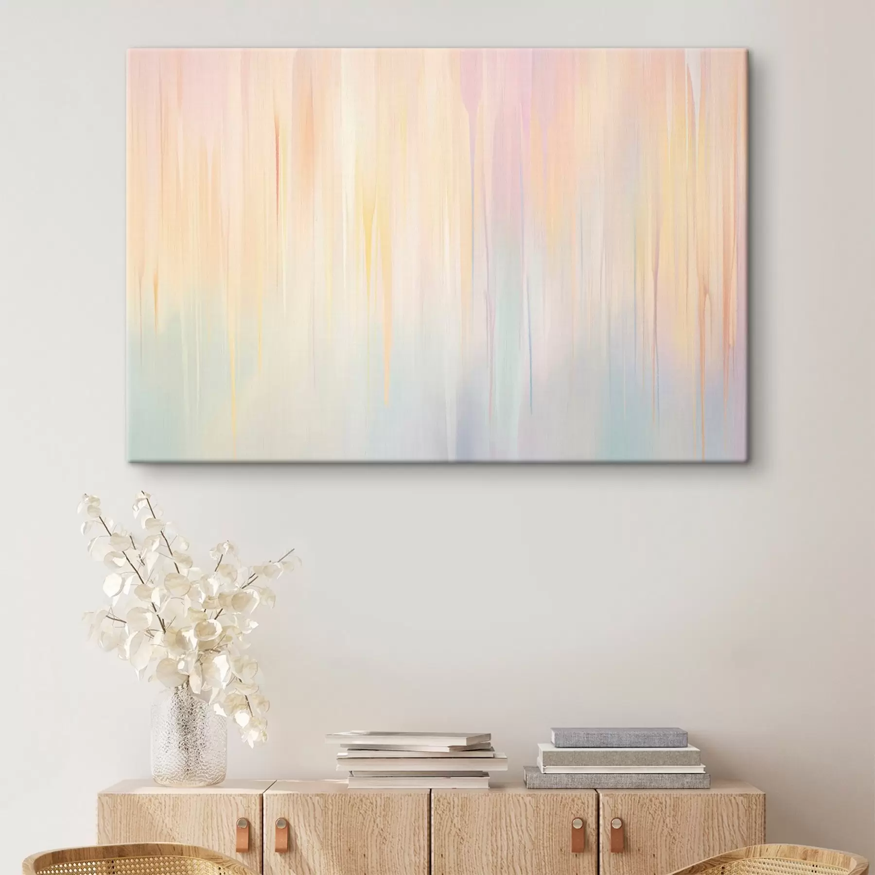 Tableau Rayures verticales abstraites dans des tons pastel s45508