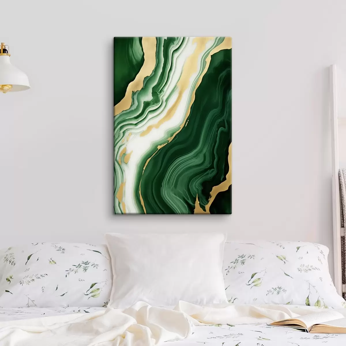 Tableau Textures de marbre vert-blanc-jaune s45695
