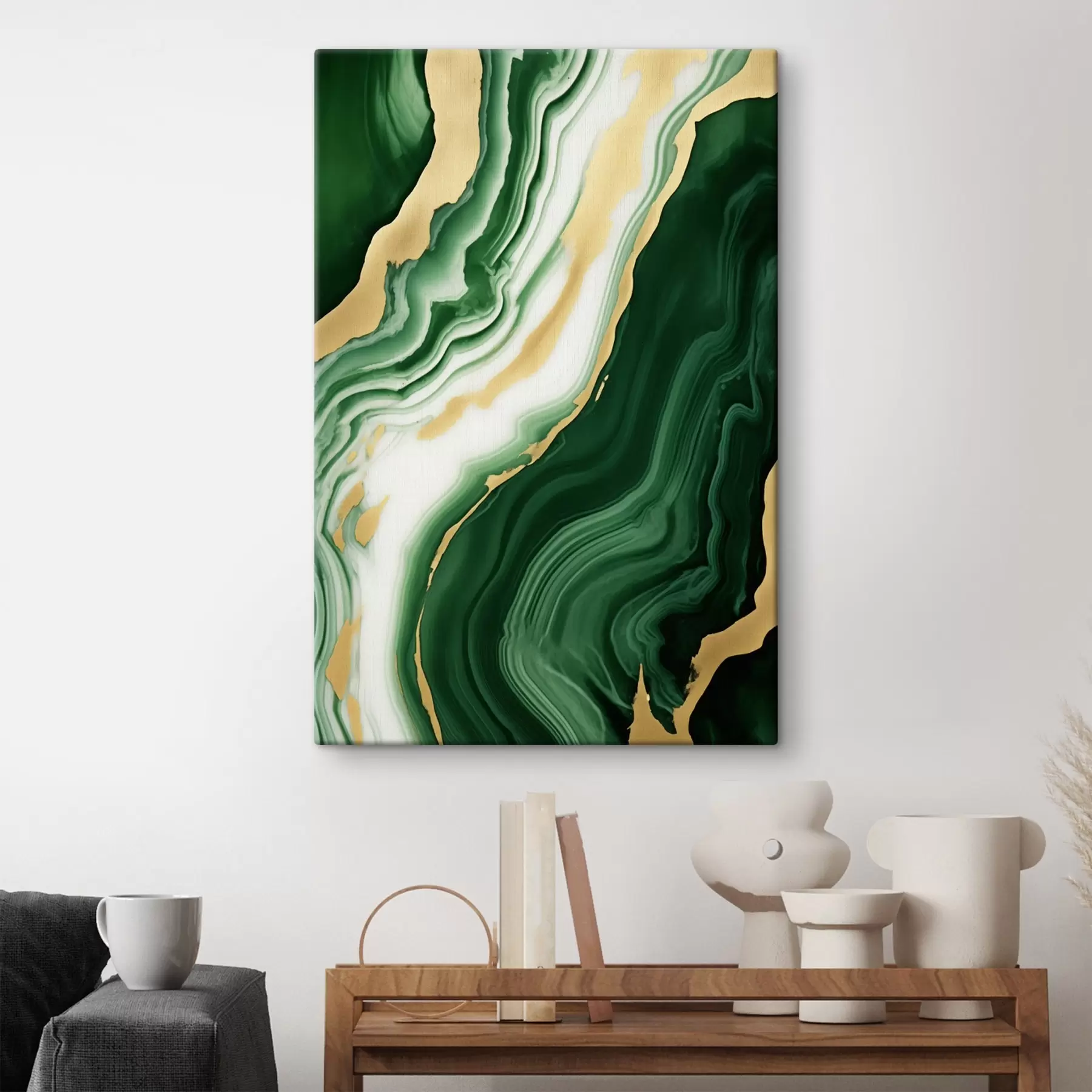 Tableau Textures de marbre vert-blanc-jaune s45695