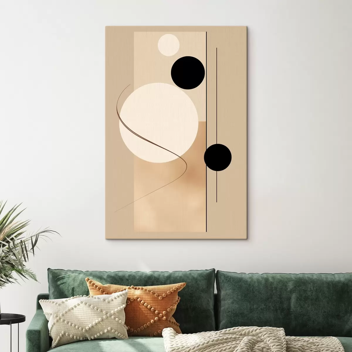 Tableau Cercles abstraits minimalistes sur fond beige s45699
