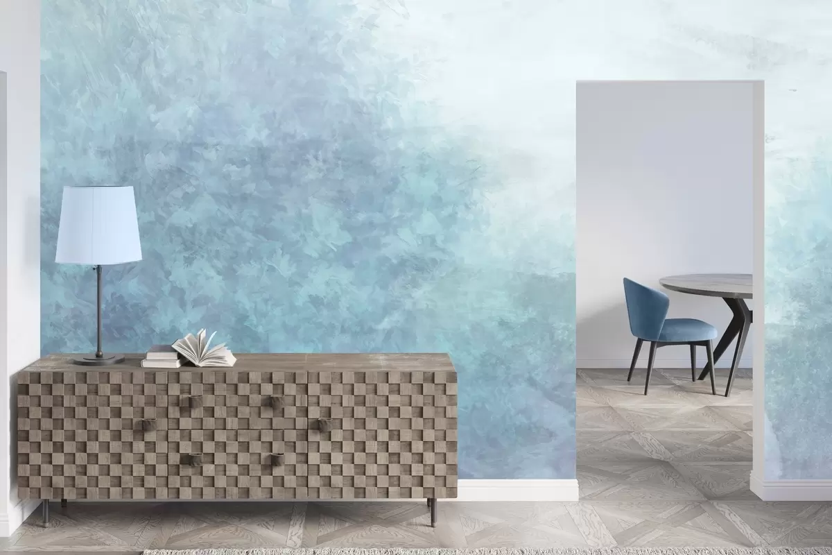 Papier peint  Imitation de feuilles sur un mur en béton w04468v1