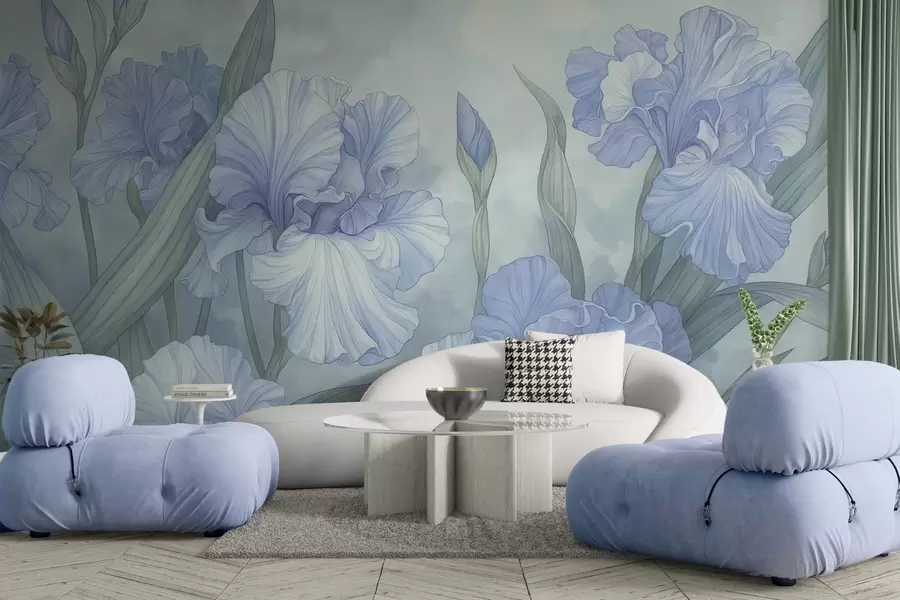 Papier peint Iris illustrés w04469