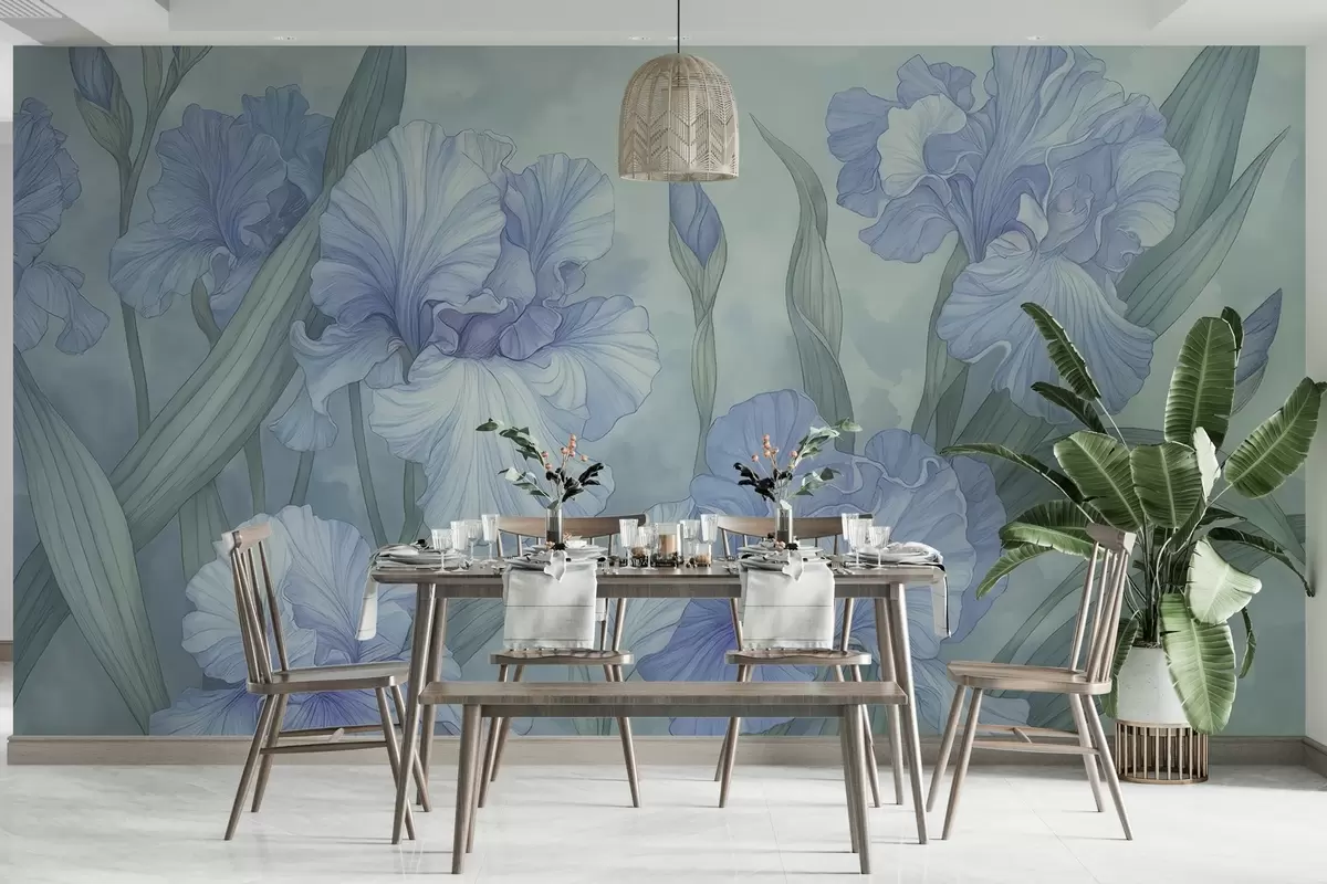 Papier peint Iris illustrés w04469
