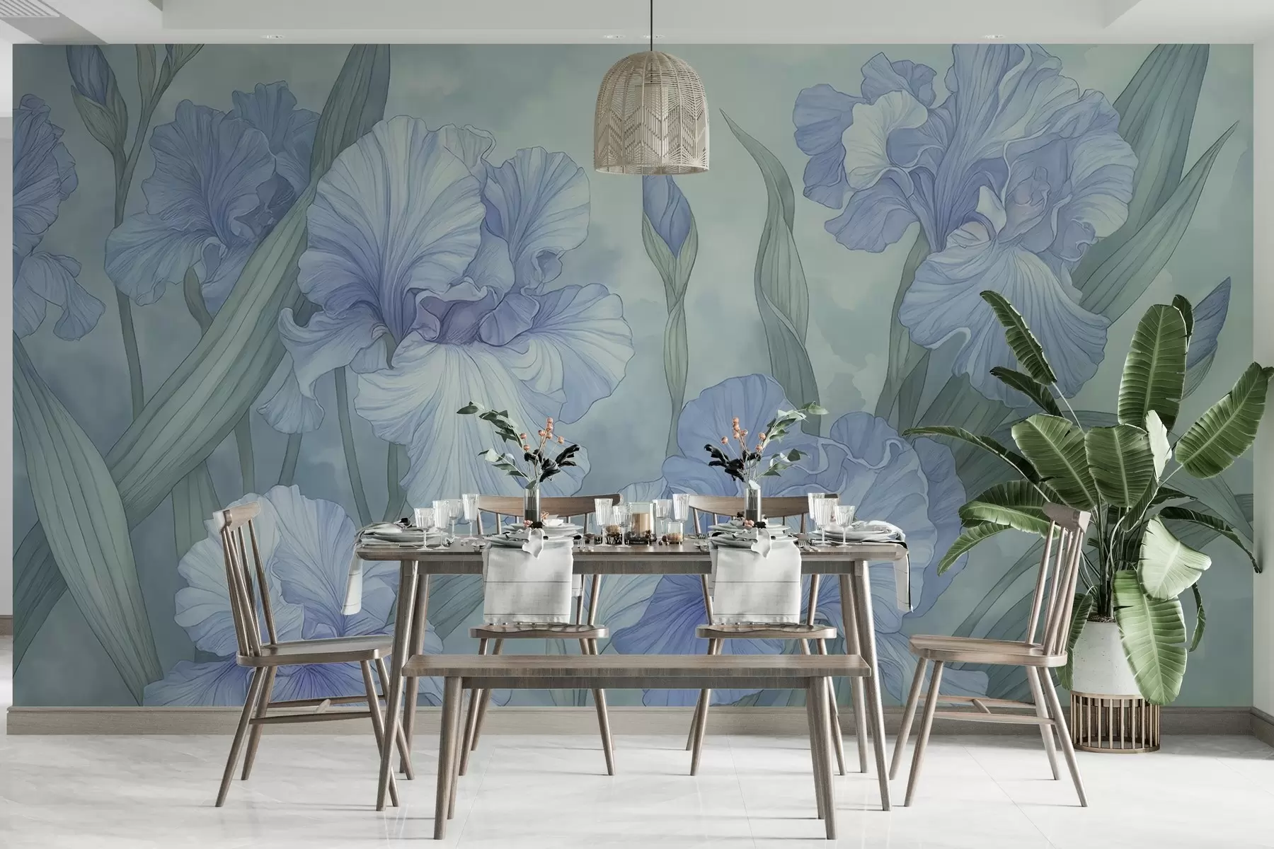 Papier peint Iris illustrés w04469