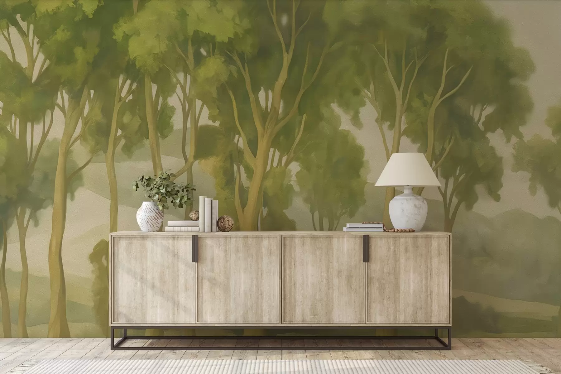 Papier peint Forêt peinte w04470