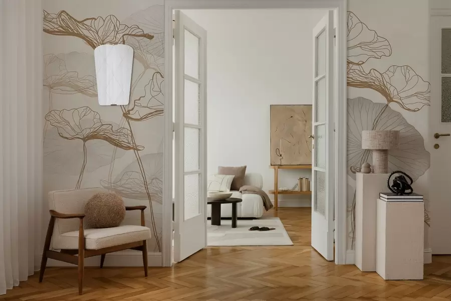 Papier peint Diverses feuilles de lotus w04471