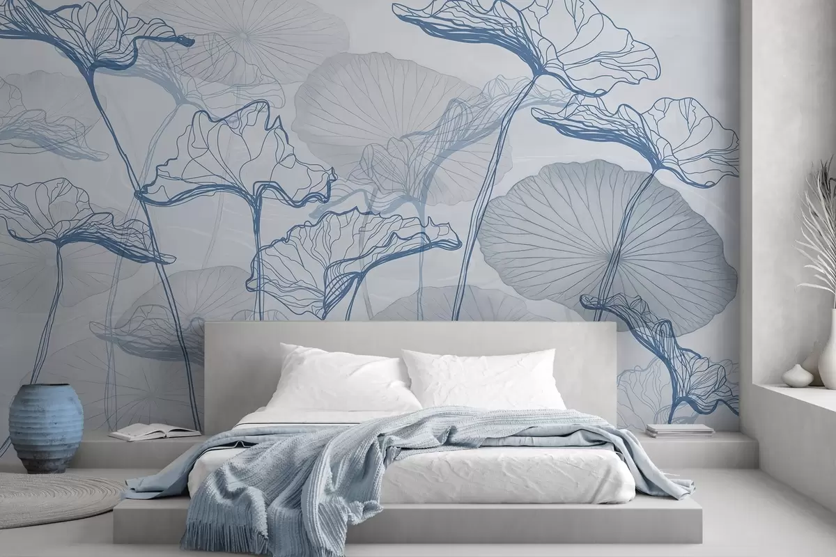Papier peint Diverses feuilles de lotus w04471v2 buy France - Uwalls.fr Papier peint Diverses feuilles de lotus w04471v2