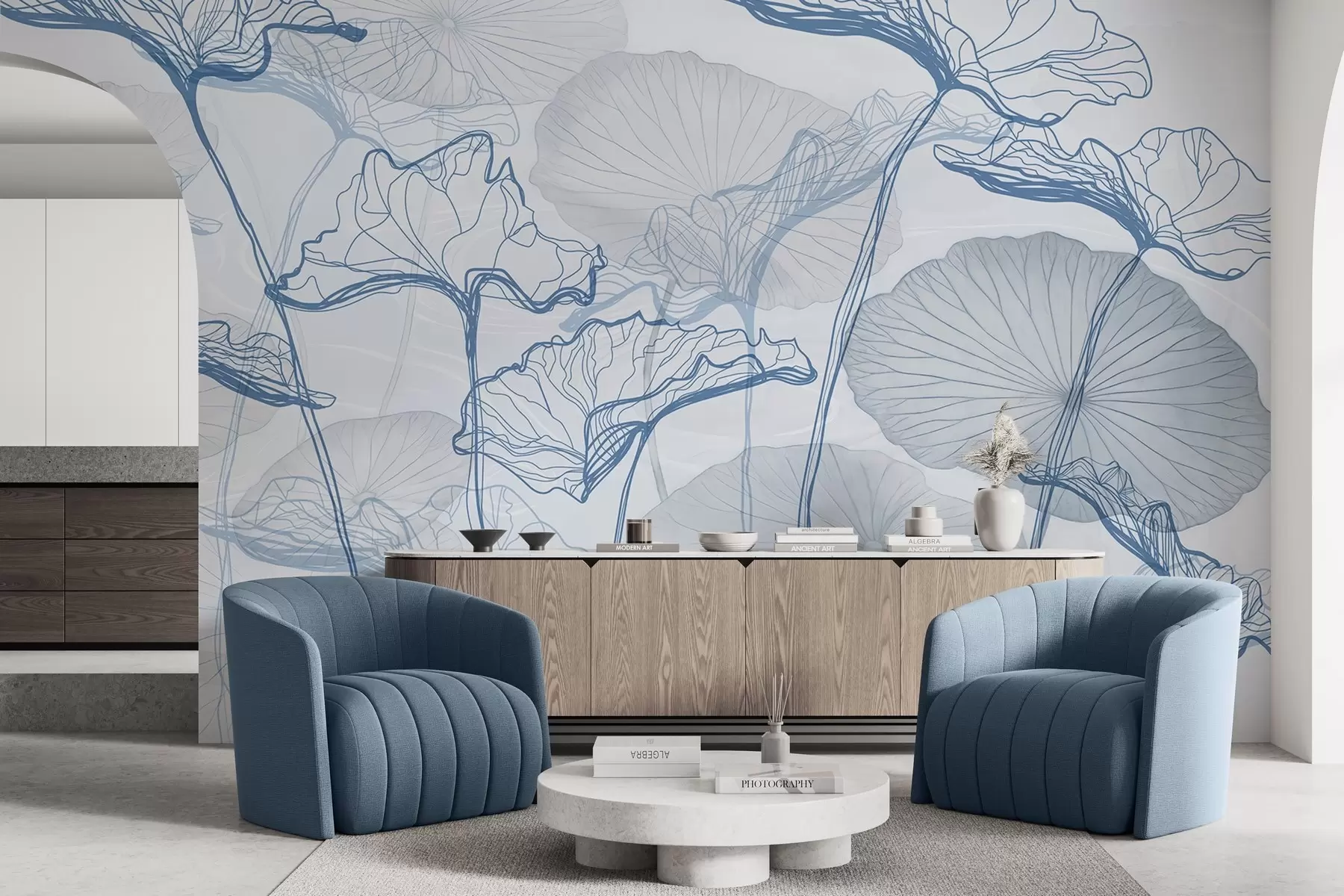 Papier peint Diverses feuilles de lotus w04471v2