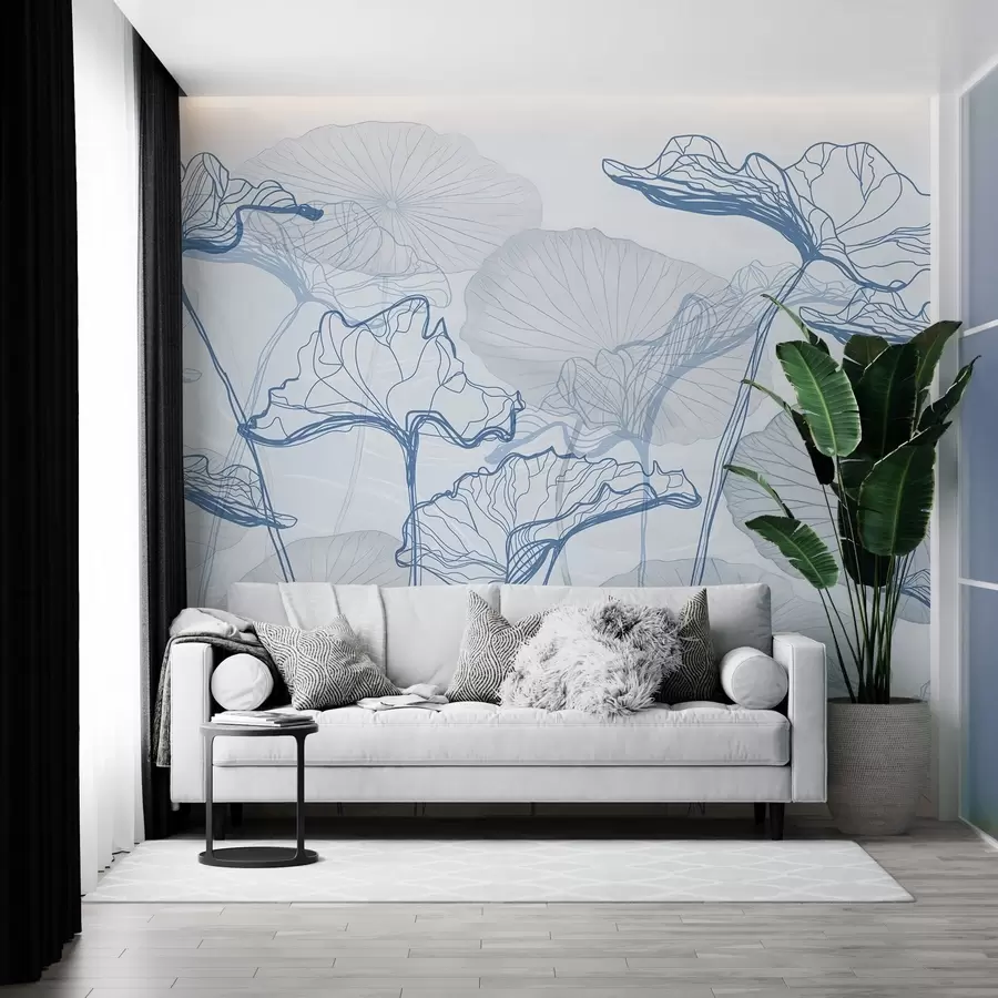 Papier peint Diverses feuilles de lotus w04471v2