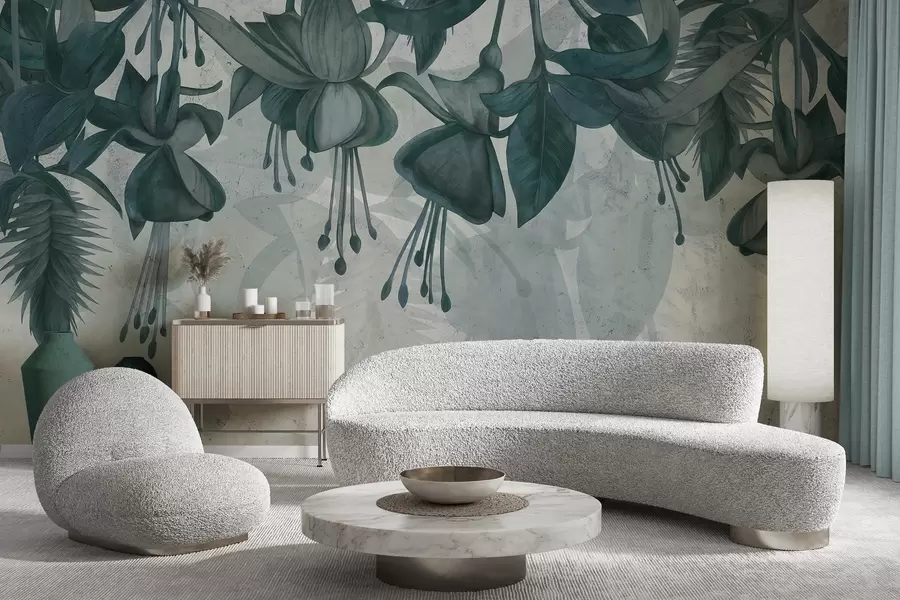 Papier peint Fleurs suspendues en style grunge w04472v1