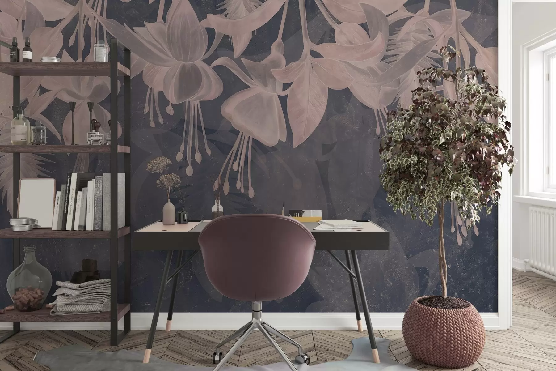 Papier peint Fleurs suspendues en style grunge w04472v2