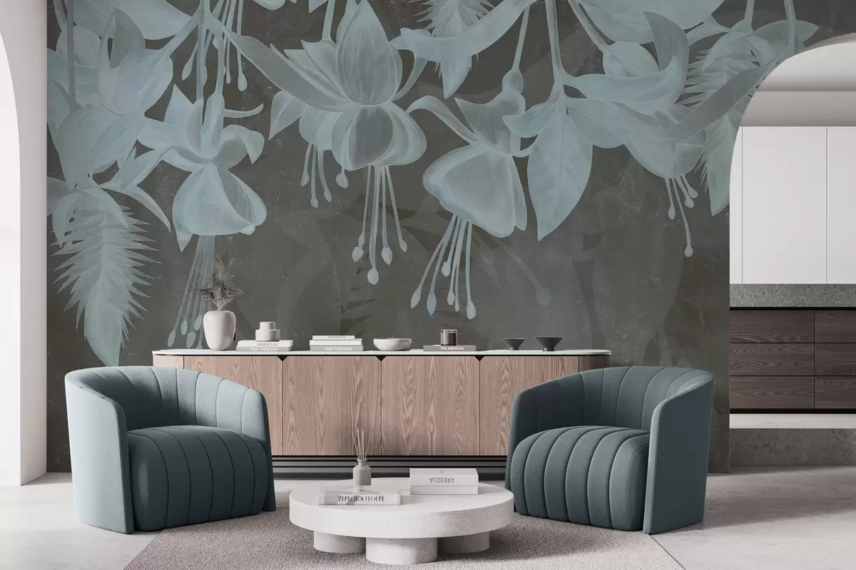 Papier peint Fleurs suspendues en style grunge w04472v3