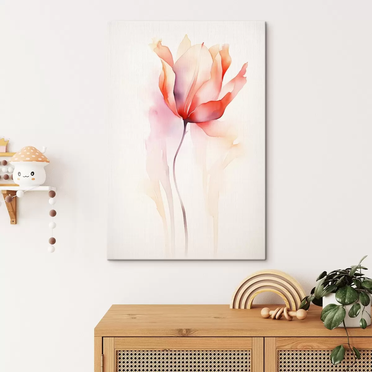 Tableau Minimalisme floral dans un style aquarelle s45637