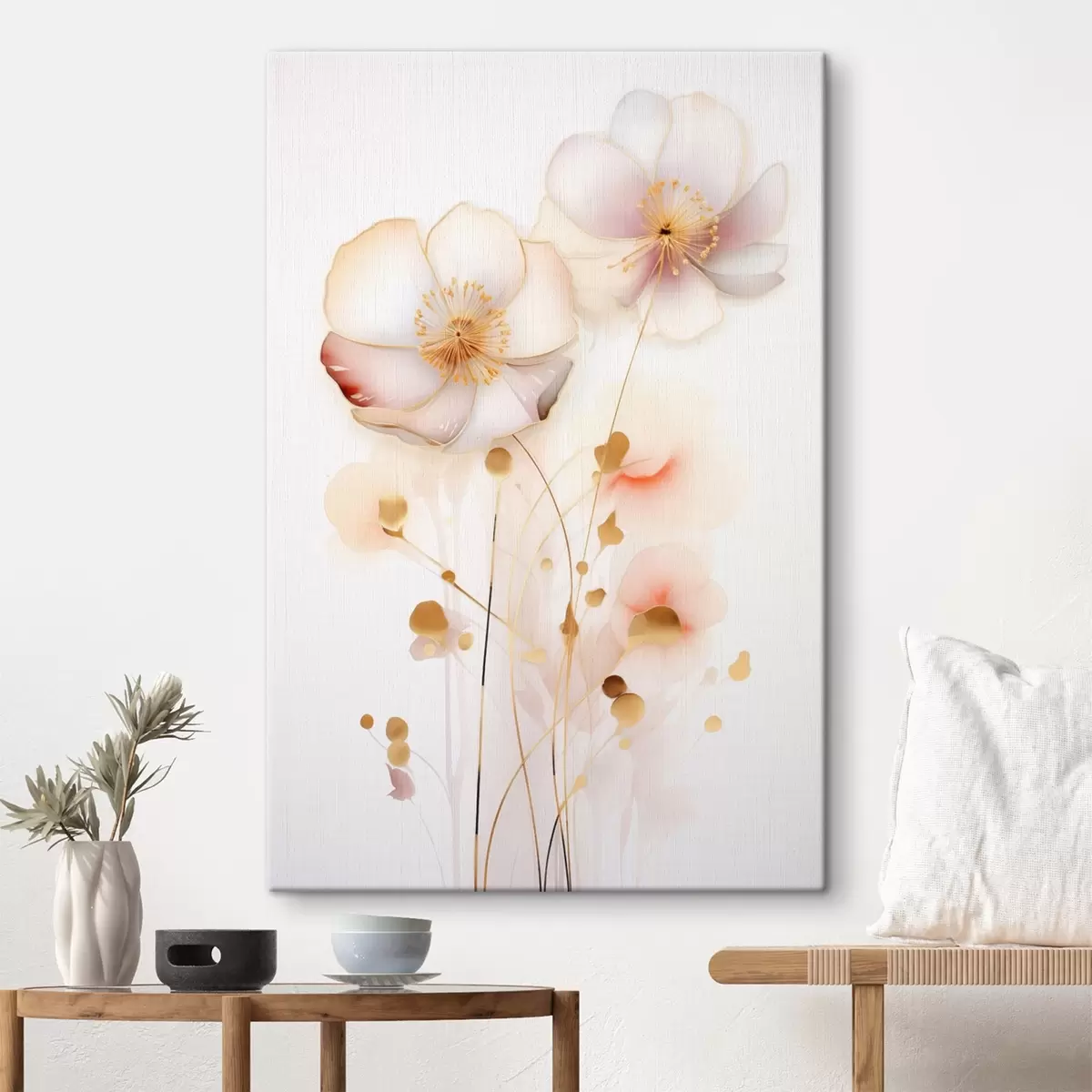 Tableau Coquelicots pastel en style abstrait s45643