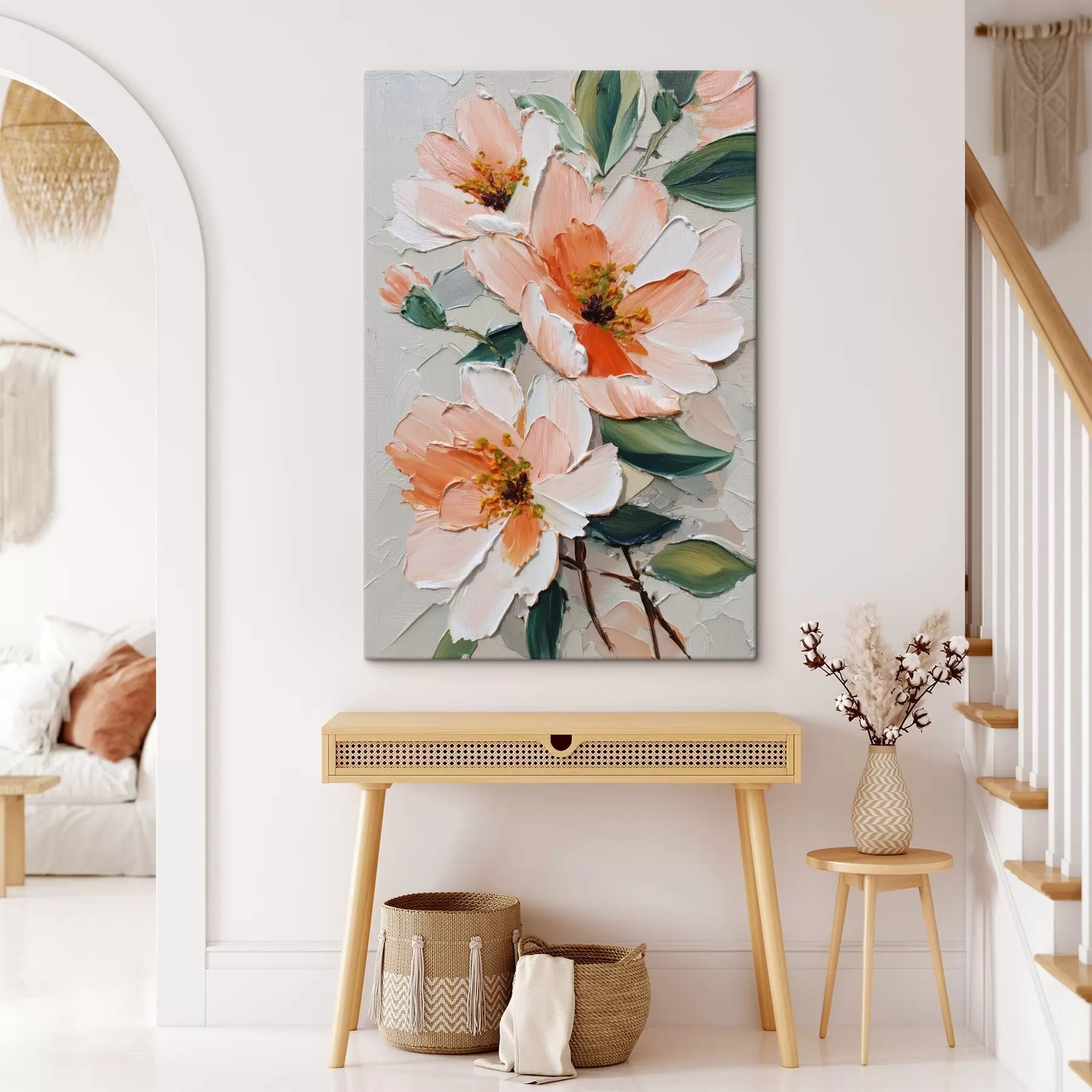 Tableau Composition florale dans le style de la peinture à l'huile s45646