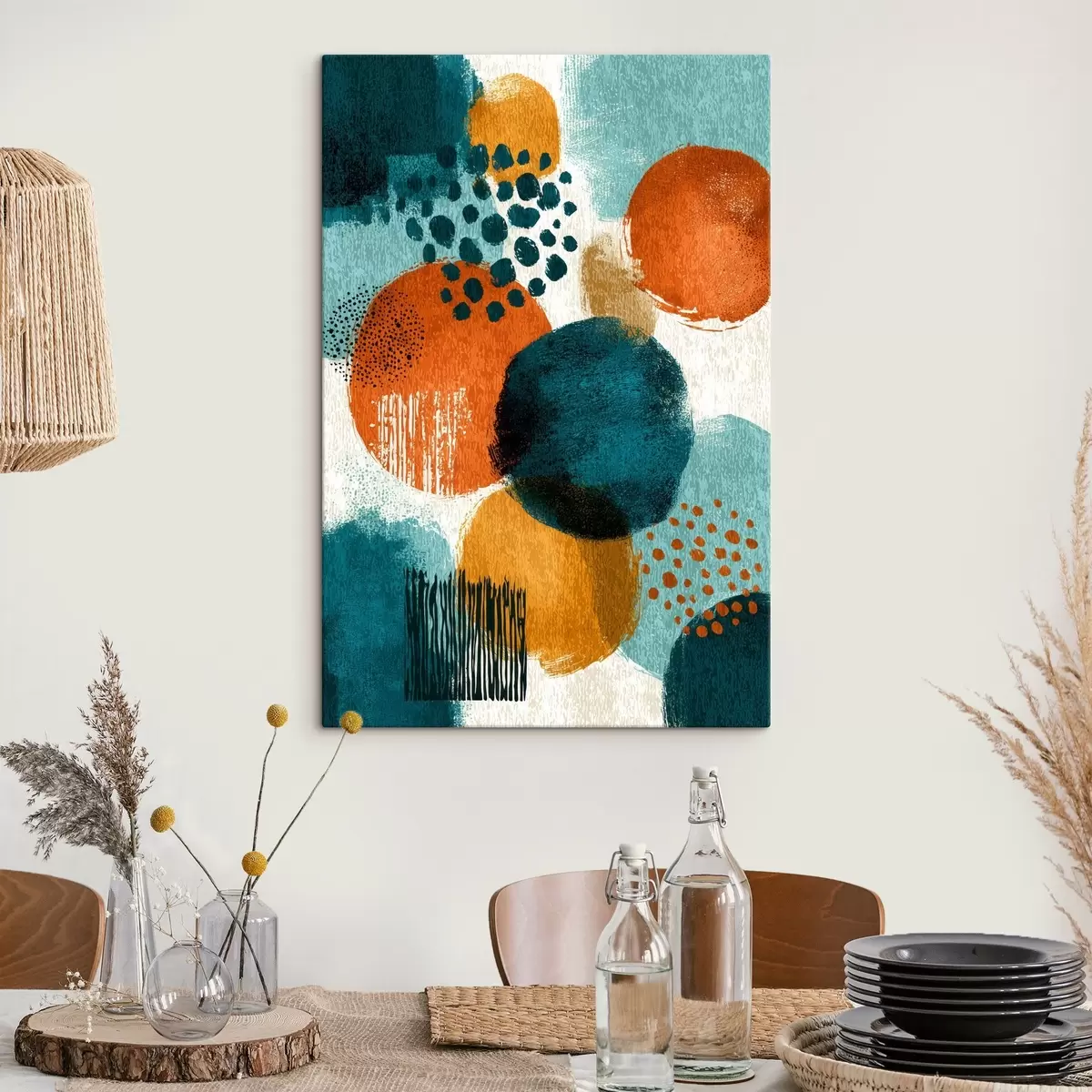 Tableau Formes lumineuses dans un style abstrait s45649
