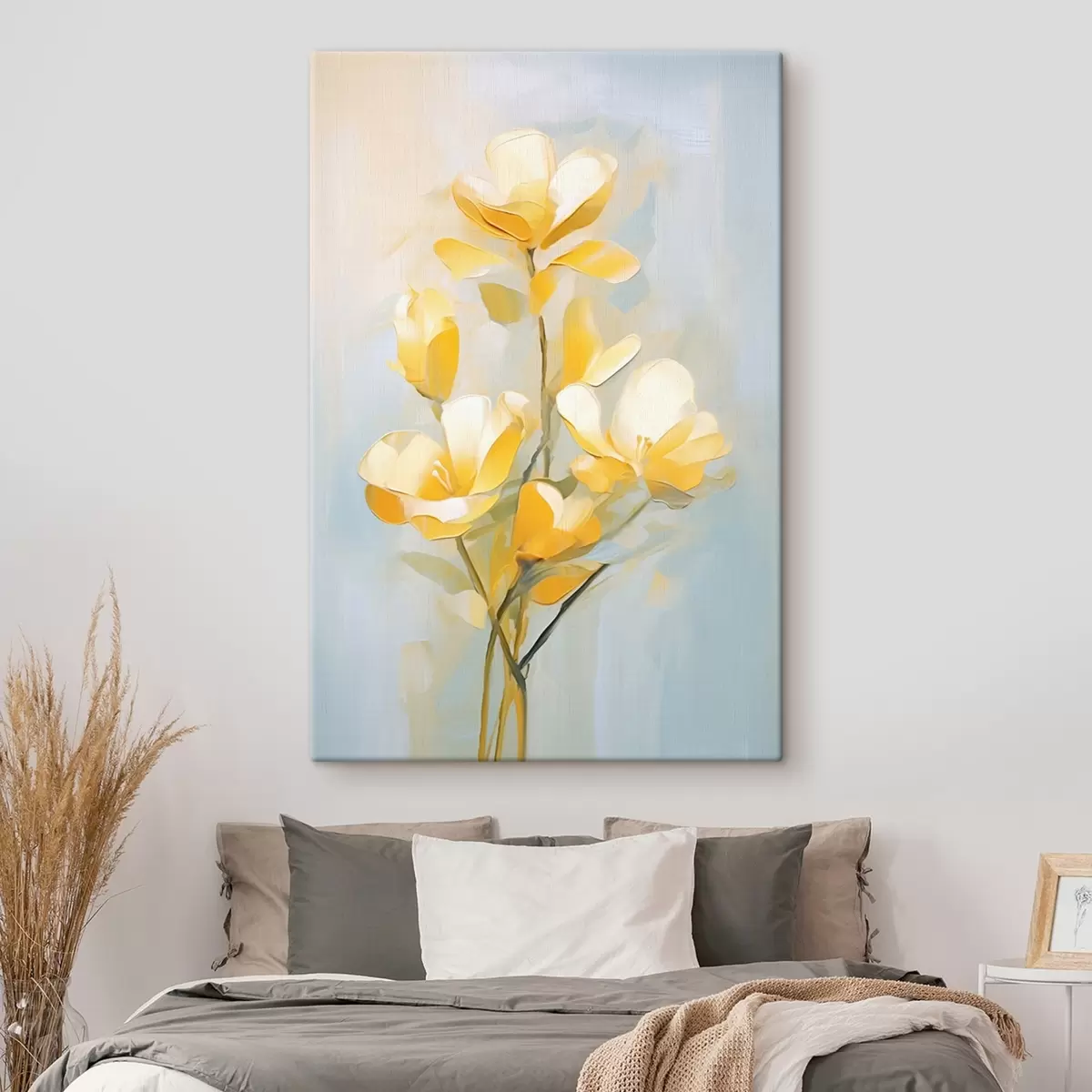 Tableau Fleurs jaunes délicates dans le style de la peinture à l'huile s45651
