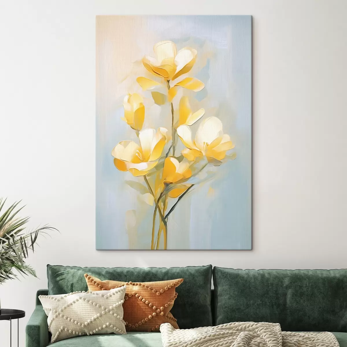 Tableau Fleurs jaunes délicates dans le style de la peinture à l'huile s45651