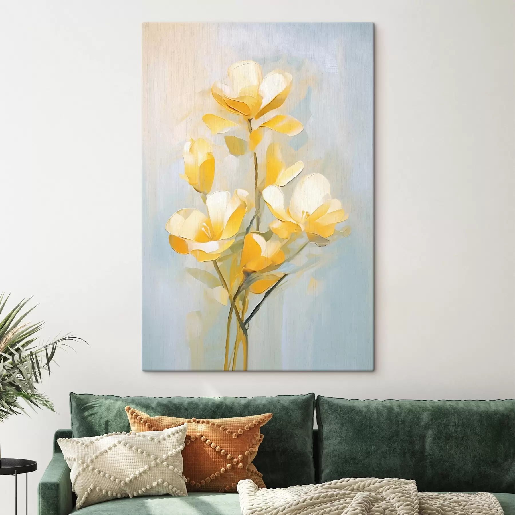 Tableau Fleurs jaunes délicates dans le style de la peinture à l'huile s45651