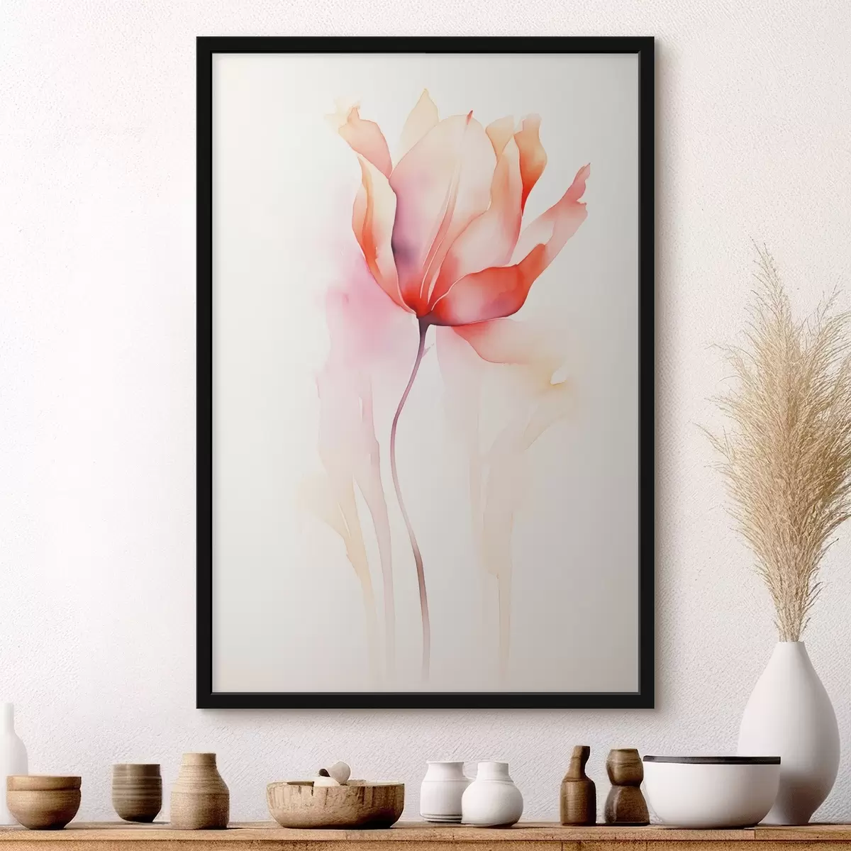 Poster Minimalisme floral dans un style aquarelle f45637