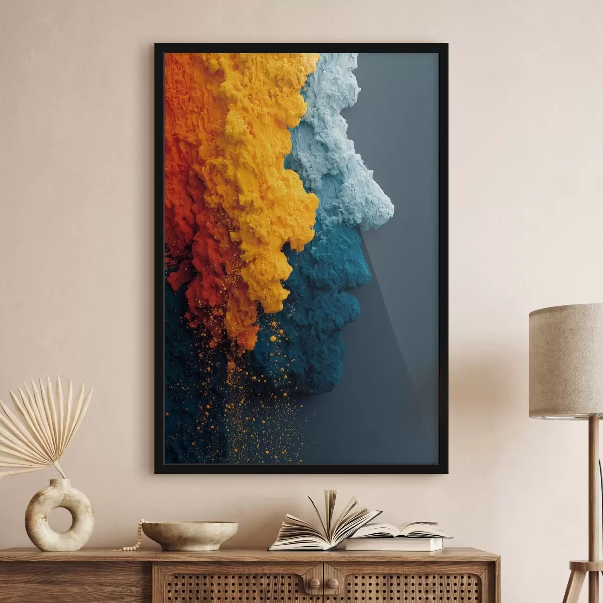 Poster Portrait dynamique en peinture colorée f45638