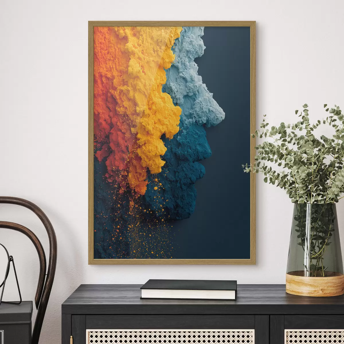 Poster Portrait dynamique en peinture colorée f45638