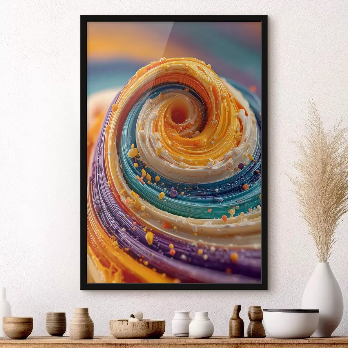 Poster Tourbillon multicolore f45639
