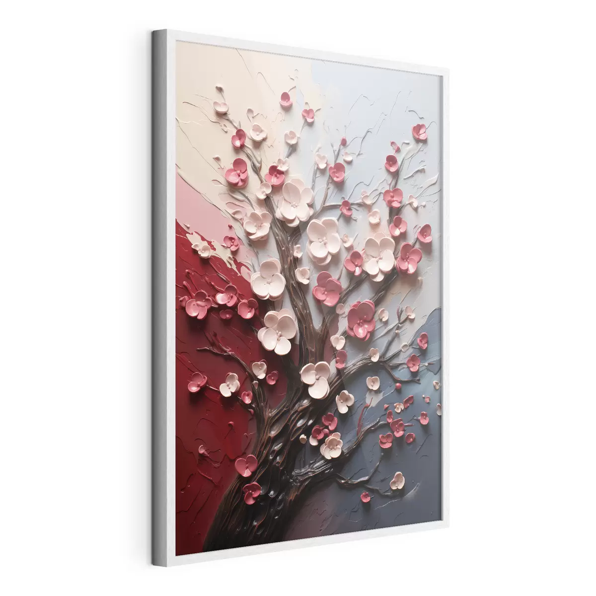 Poster Sakura volumétrique dans un style de peinture texturé f45650