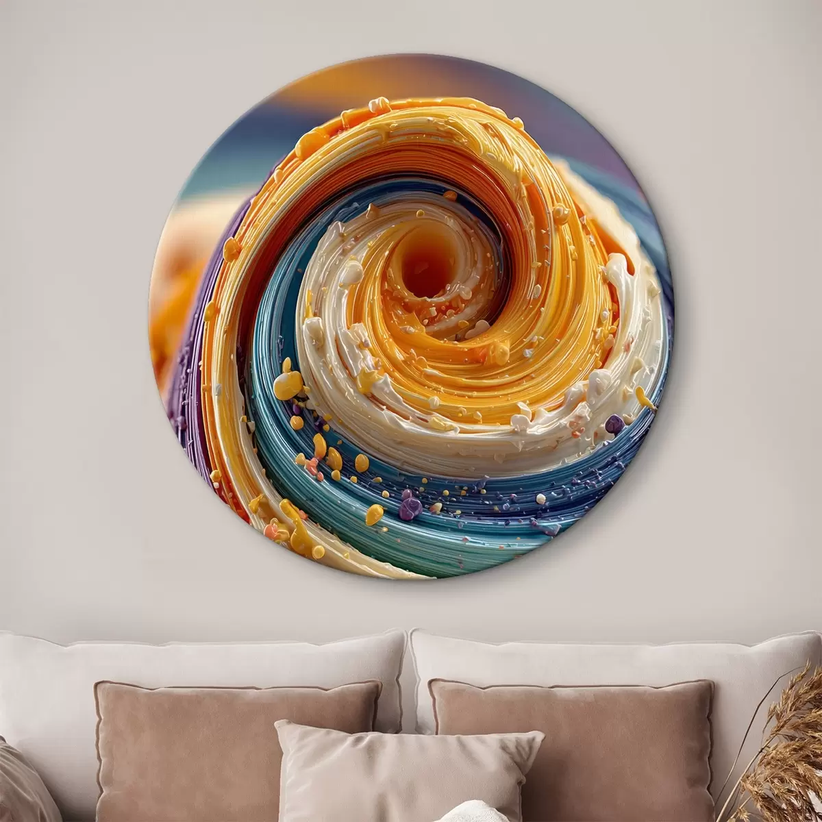 Tableaux rondes Tourbillon multicolore r45639