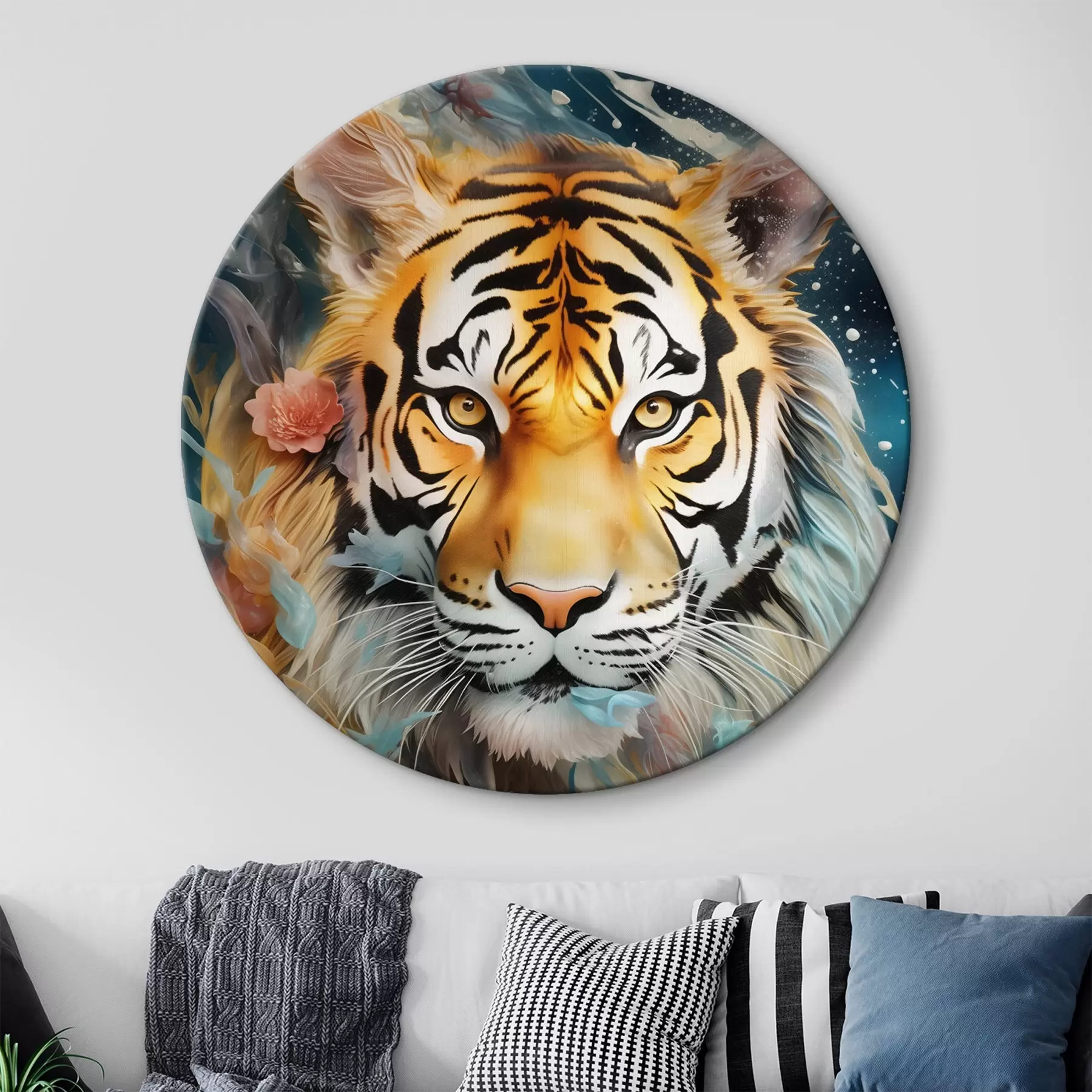Tableau Portrait de tigre dans un style fantastique r45645