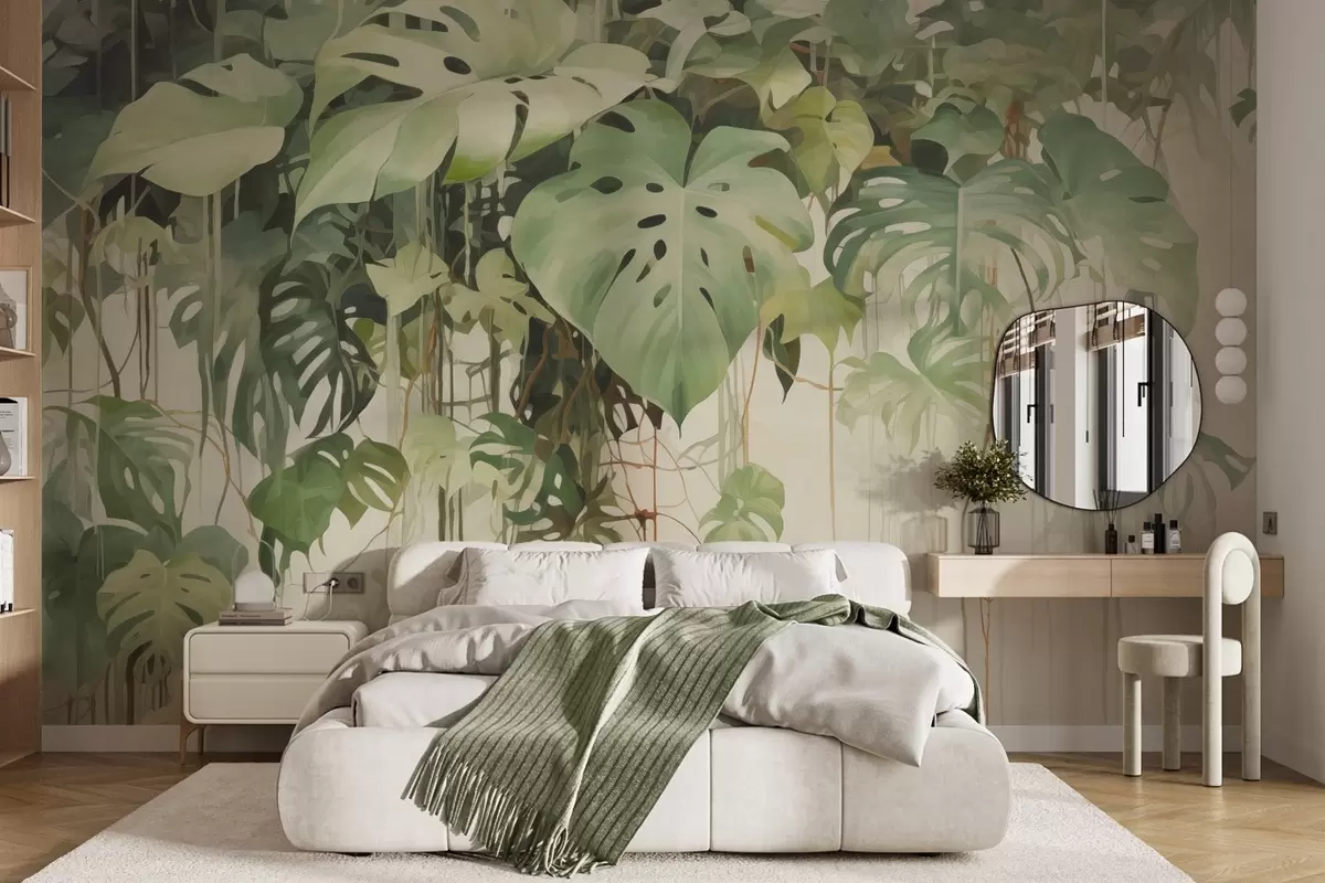 Papier peint Feuilles tropicales w04525